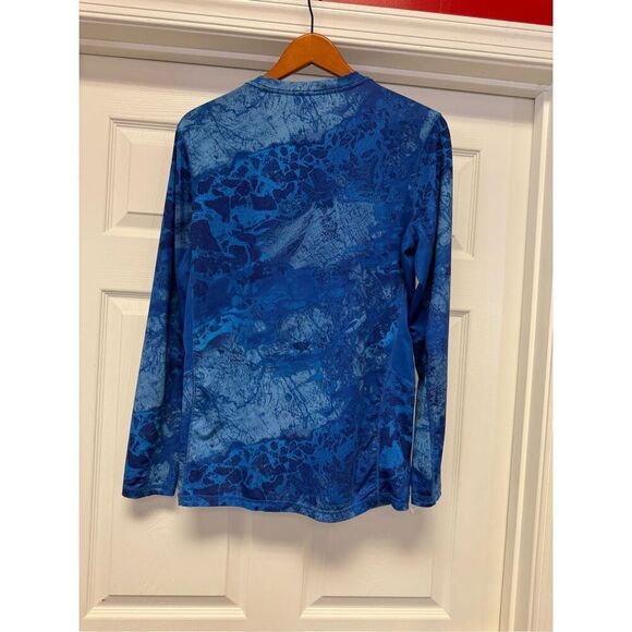 Realtree Fishing Blue Long Sleeve Wick Away Long Sleeve Shirt sz S EUC - Picture 6 of 6